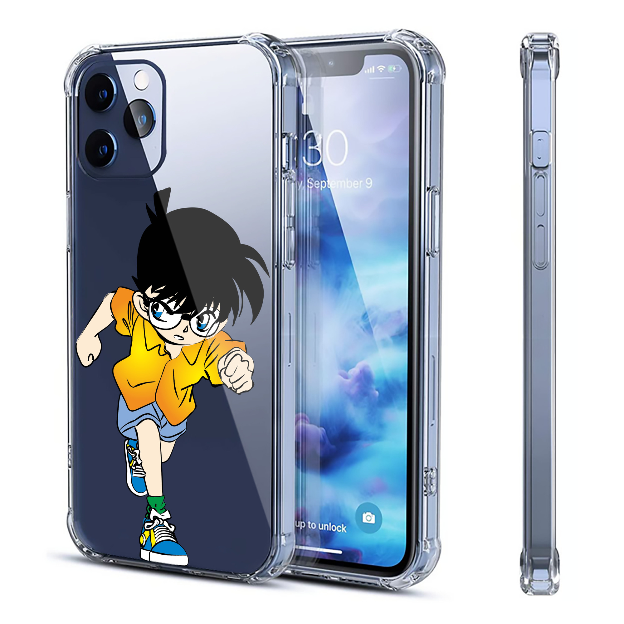 （画像用） 名探偵コナン 江戸川 コナン Detective Conan Conan Edogawa 【iPhone 12シリーズ対応】透明スマホケース（クリアソフトケース）